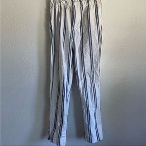 Brandy Melville Striped Pants High Rise Grey and White